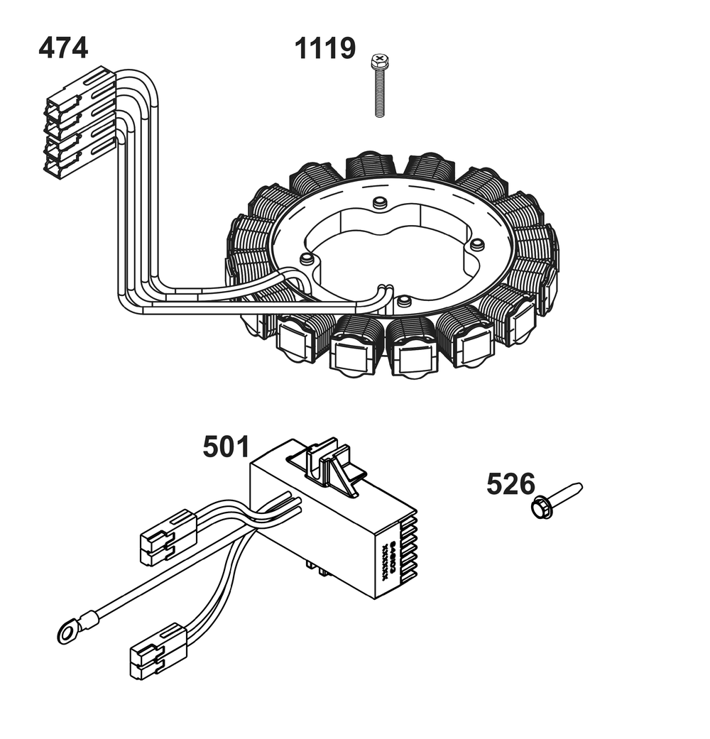 Alternator Group Diagram and Parts List for 356447-0673-F1 200000 - 399999 Briggs and Stratton Engine